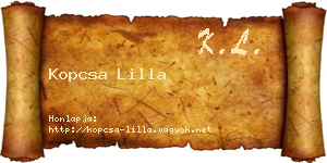 Kopcsa Lilla névjegykártya