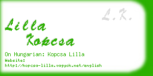 lilla kopcsa business card